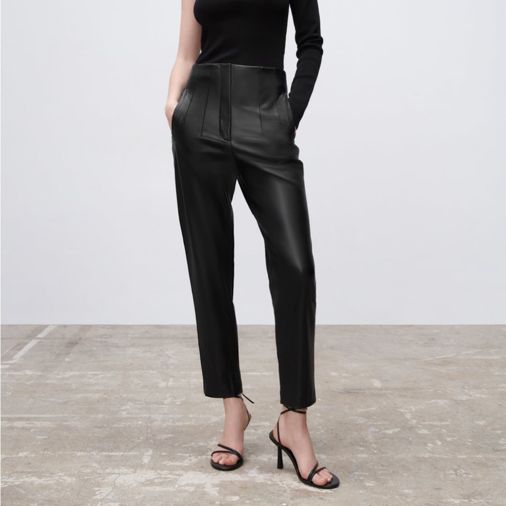 ZARA faux leather pants